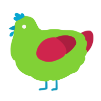 A grass and crimson chicken