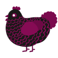 A sable and wine chicken with a lace pattern