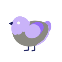 Suspiciousleigh, a ash and lilac chicken with a head pattern