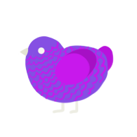 Kinda Ugly, a blurple and amethyst chicken with a lace pattern