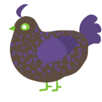 A bark and overcast chicken with a speckle pattern
