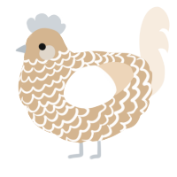 A beige and cream chicken with a lace pattern