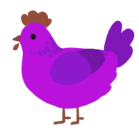 A amethyst and violet chicken with a neck-speckle pattern
