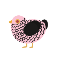 Celeuxe, a rose and sable chicken with a lace pattern