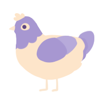 A tumblr and olive chicken with a head pattern