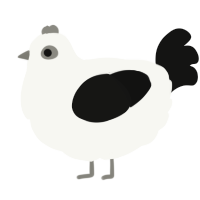 A white and black chicken