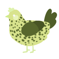 A lemon and olive chicken with a speckle pattern