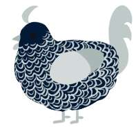 A tumblr and silver chicken with a double-lace pattern