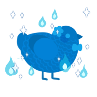 A sapphire chicken with a lace pattern