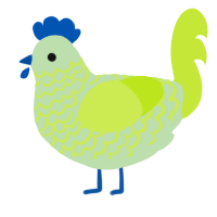 A gluppy and lime chicken with a lace pattern