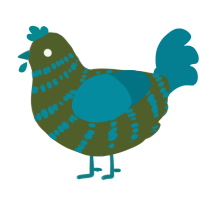 A olive and sea chicken with a bar pattern