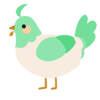 A cream and spring chicken with a head pattern