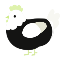 (unnamed), a black and white chicken with a head pattern