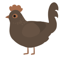 A bark chicken with a neck-speckle pattern