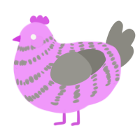 A lavender and ash chicken with a bar pattern