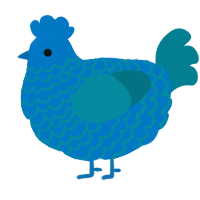 A sapphire and sea chicken with a lace pattern