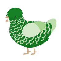 A leaf and gluppy chicken with a lace pattern