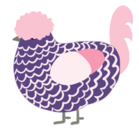 A overcast and rose chicken with a lace pattern