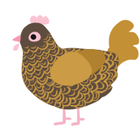 (unnamed), a bark and gold chicken with a double-lace pattern