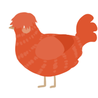 A vermilion chicken with a bar pattern