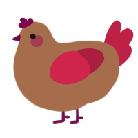 A brown and crimson chicken
