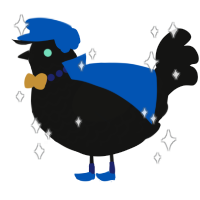 A black chicken with a lace pattern