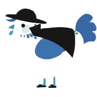 A cream and ultramarine chicken with a neck-speckle pattern