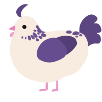 A cream and overcast chicken with a neck-speckle pattern