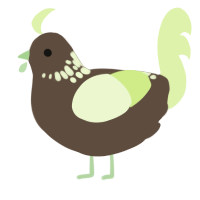 A bark and apple chicken with a neck-speckle pattern