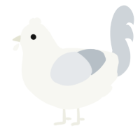 A white and mist chicken