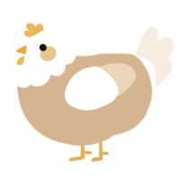 A beige and cream chicken with a head pattern