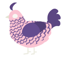 A rose and overcast chicken with a lace pattern