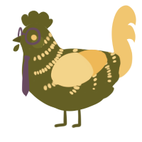 A olive and honey chicken with a half-bar pattern