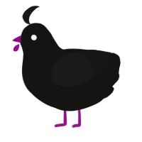 A black and sable chicken