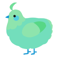 A mint and spring chicken with a head pattern