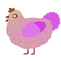 A beige and orchid chicken with a double-lace pattern