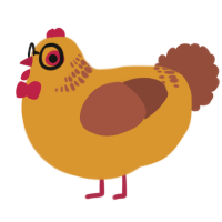 A orange and russet chicken with a neck-band pattern
