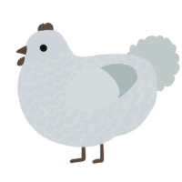 A mist and silver chicken with a lace pattern