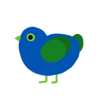 Totallynotapeacock, a ultramarine and leaf chicken