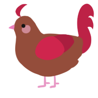 A russet and crimson chicken