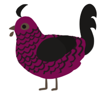 A wine and sable chicken with a lace pattern