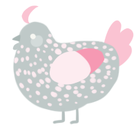 A silver and rose chicken with a speckle pattern