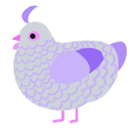 A mist and lilac chicken with a lace pattern