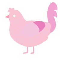 A rose and pink chicken with a lace pattern