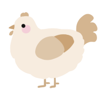A cream and beige chicken