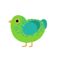 (unnamed), a grass and turquoise chicken with a half-lace pattern