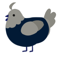 A tumblr and ash chicken with a head pattern