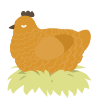 A orange chicken with a lace pattern