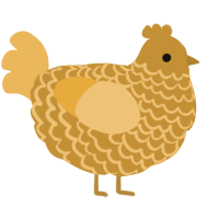 A gold and honey chicken with a lace pattern