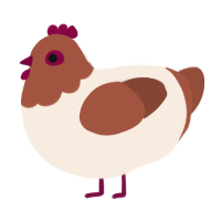 A cream and russet chicken with a head pattern